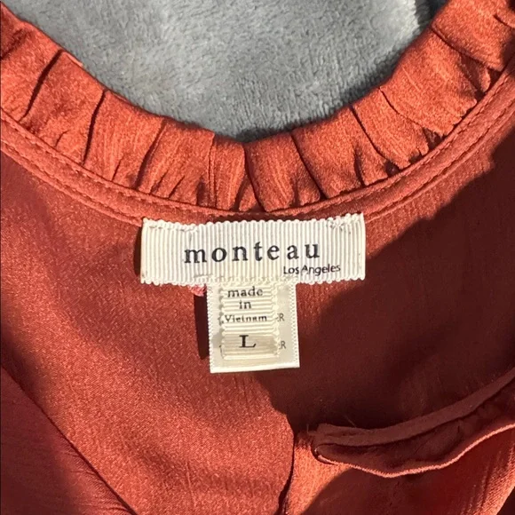 Rust Orange Ruffled Top - Picture 2 of 2